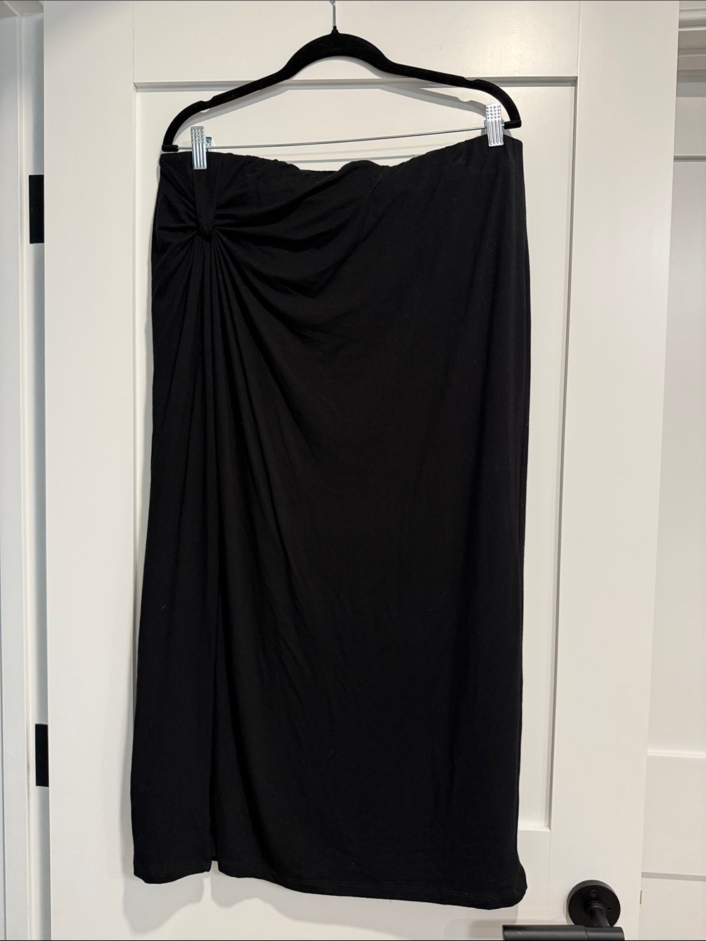 Eloquii Maxi Pull On Faux Wrap Front Slit Skirt